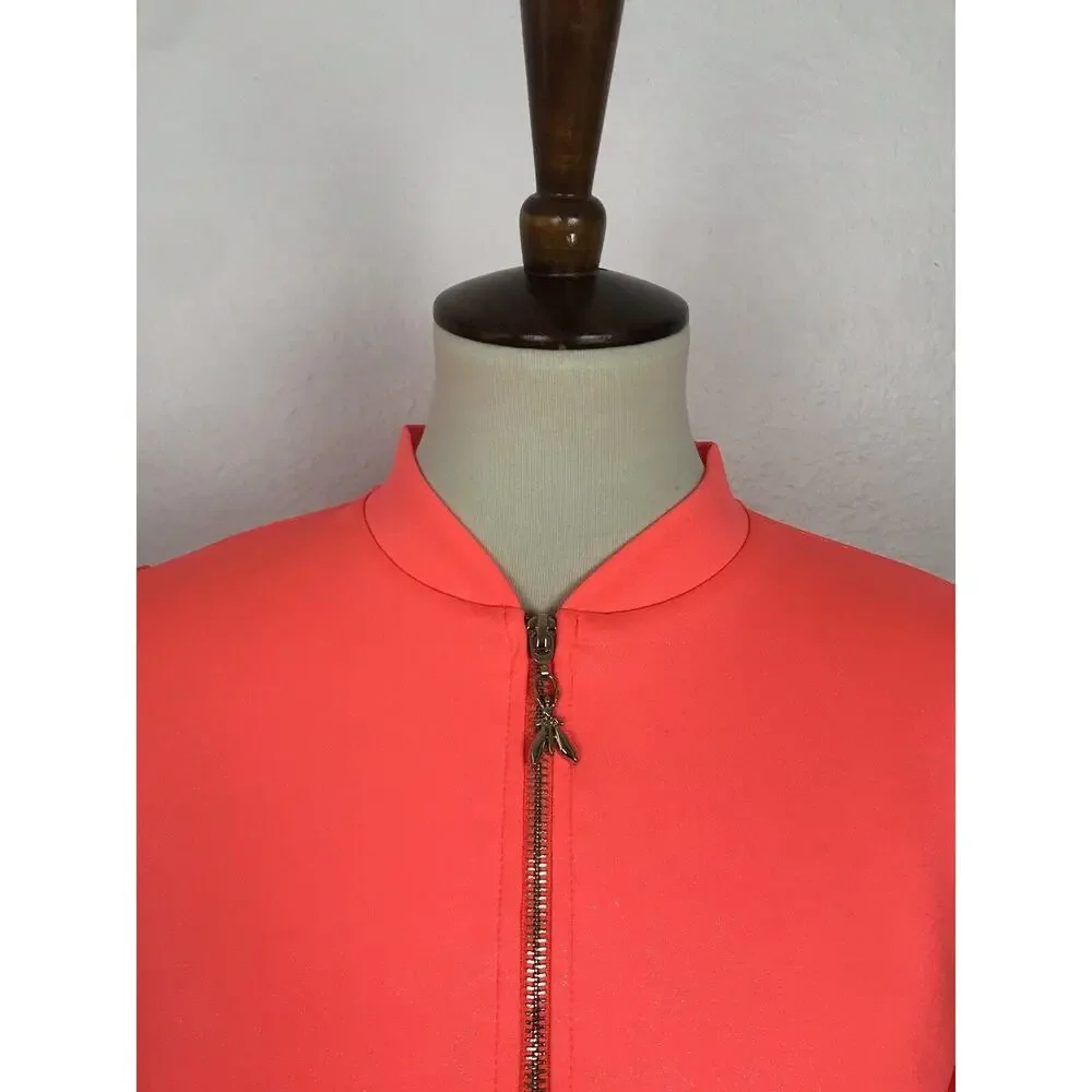 Patrizia Pepe Children Neoprene Jacket Neon Orange Metallic NWT